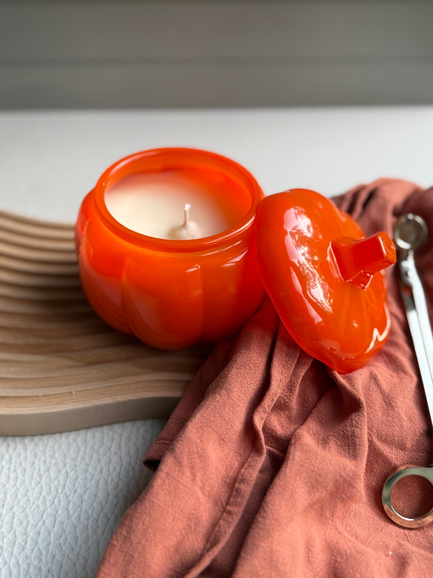 Our new Orange pumpkin jars candles