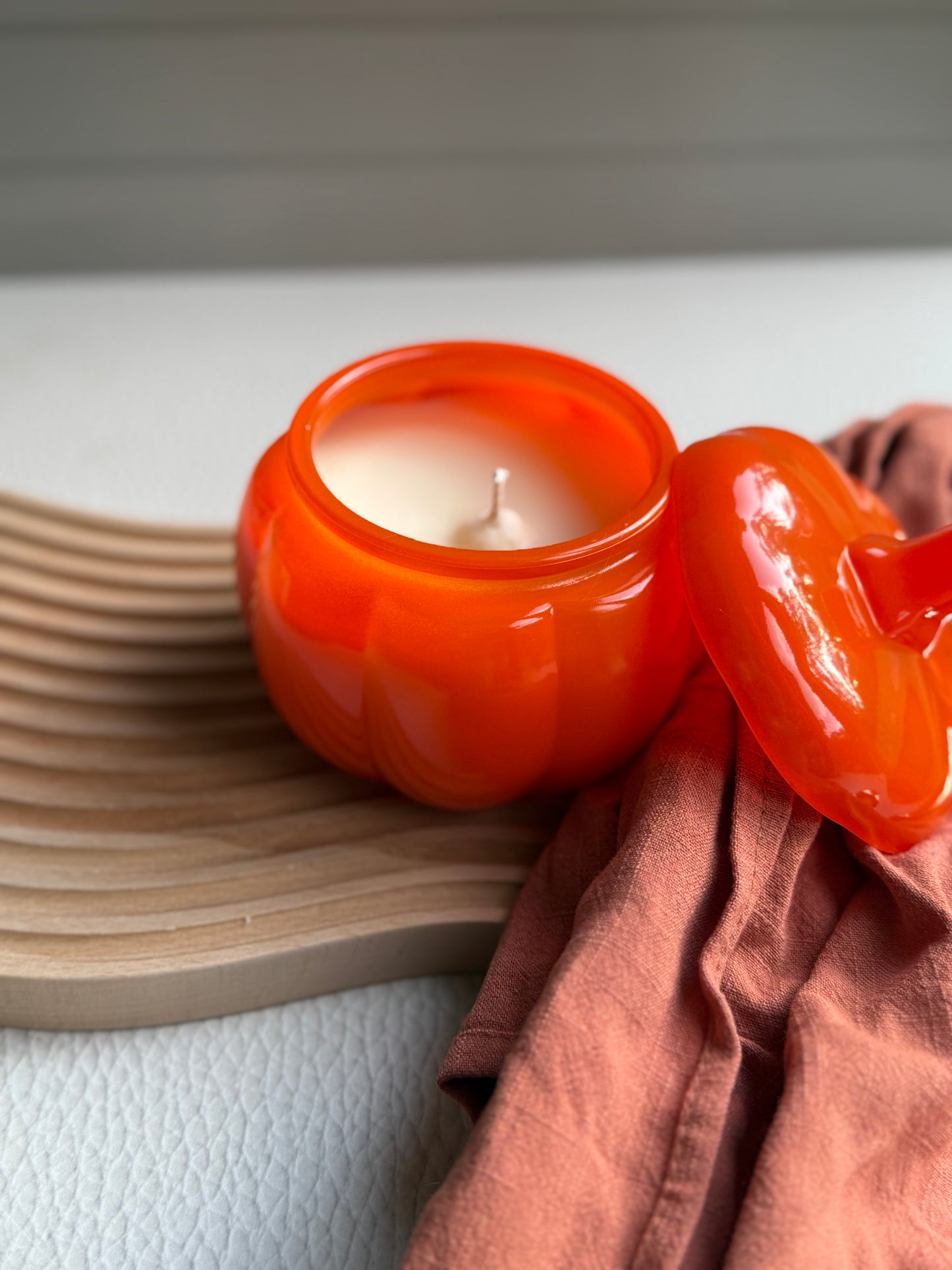 Our new Orange pumpkin jars candles