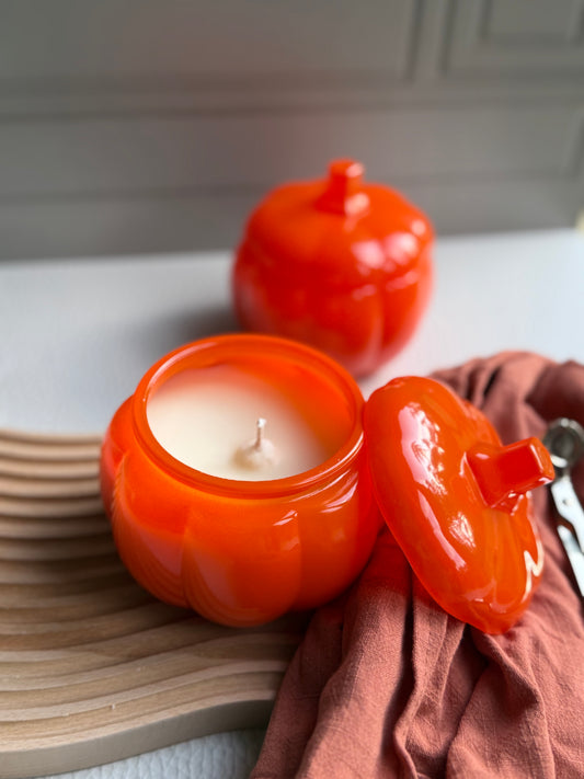 Our new Orange pumpkin jars candles